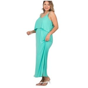 👗NewZenana👗Plus Size Mint Ribbed Double Layer Dress Size 2X